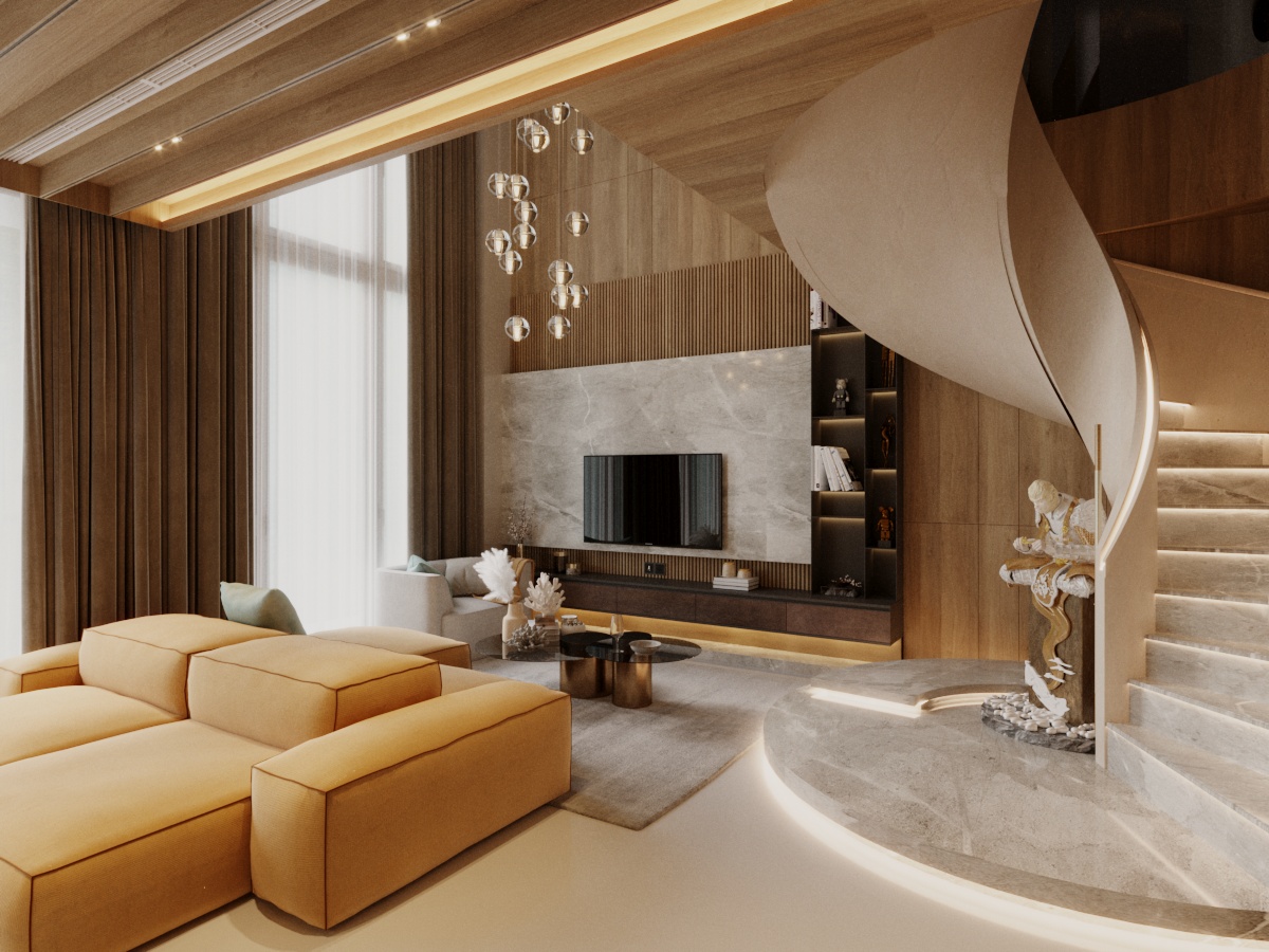 3D Living Room – Kitchen Interior Model Download by 3DF Cover