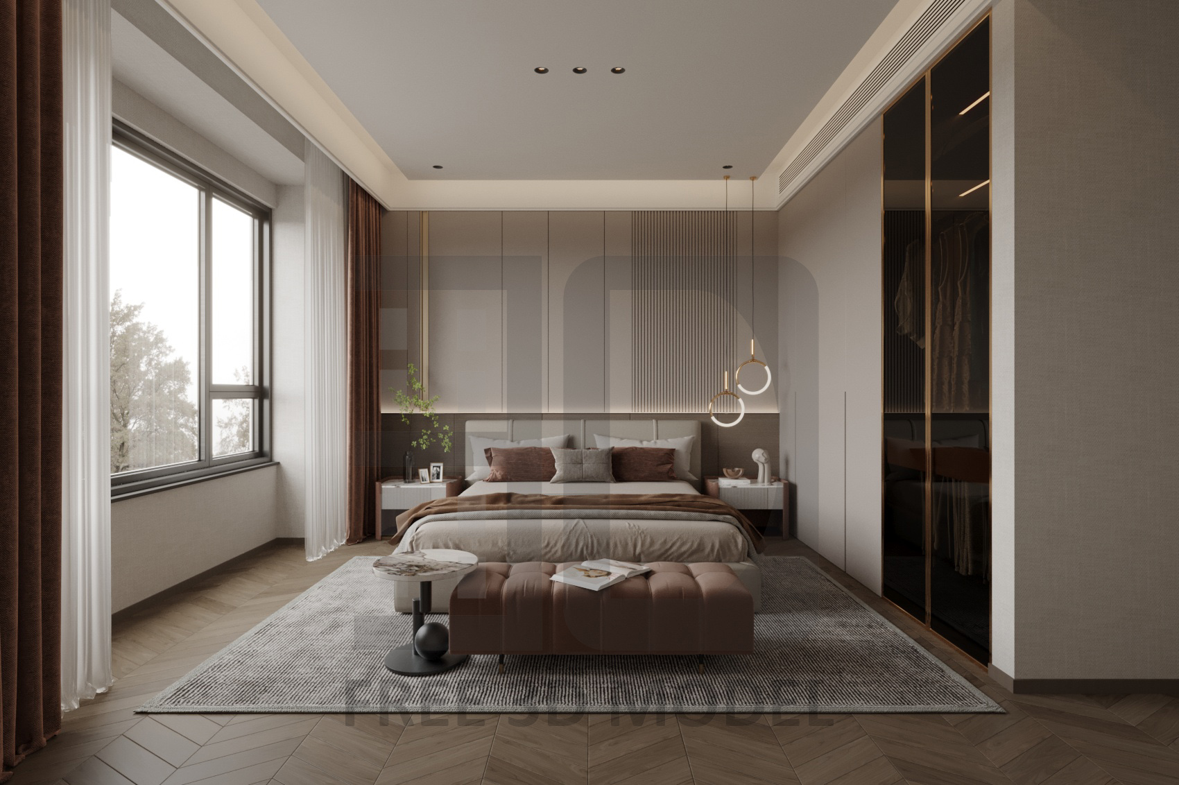 3D Bedroom Model Download by 3DF 22