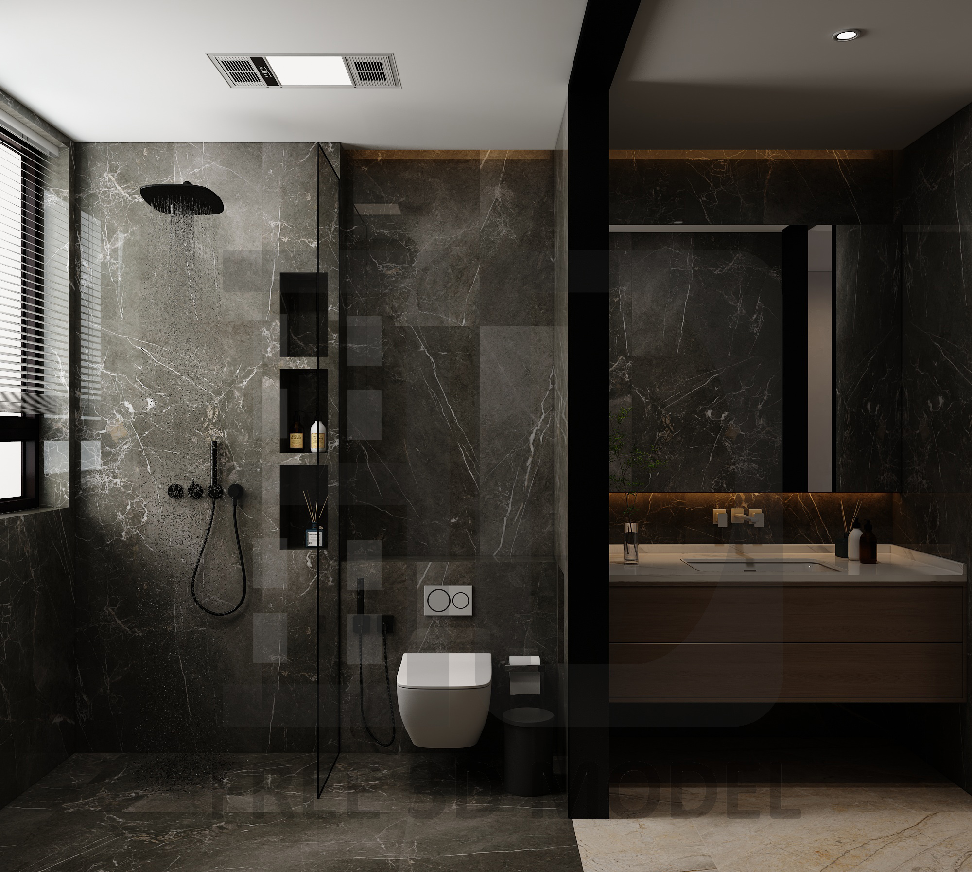 3D Bathroom Model Download by 3DF 24