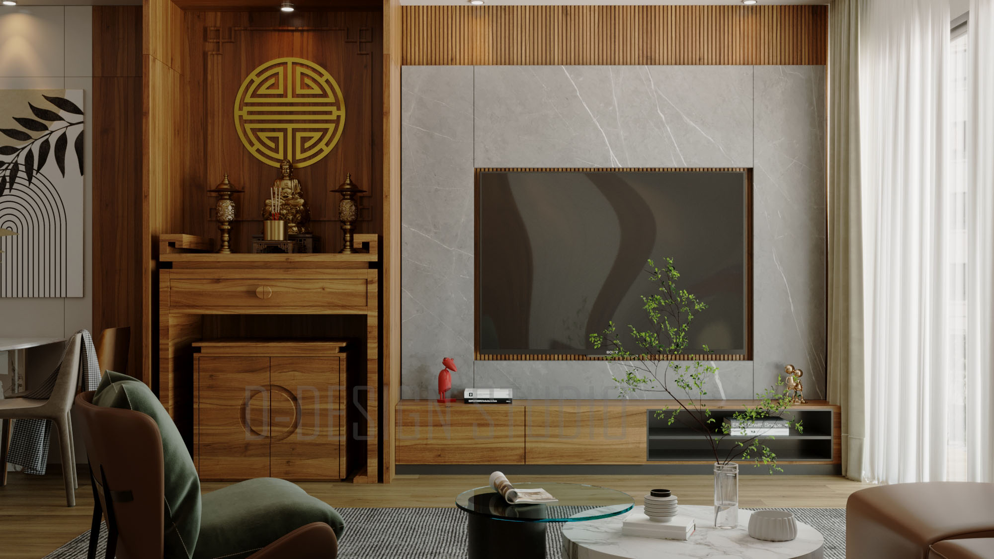3D Livingroom- Kitchen Model Download by 3DF 31