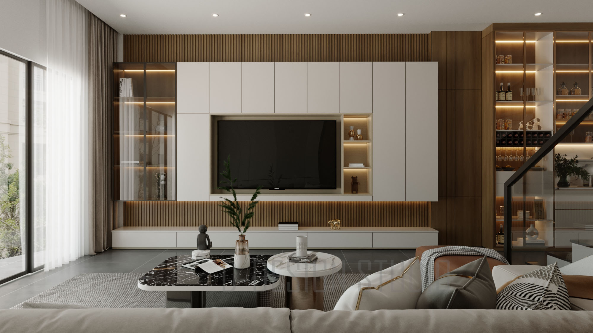 3D Livingroom- Kitchen Model Download by 3DF 37