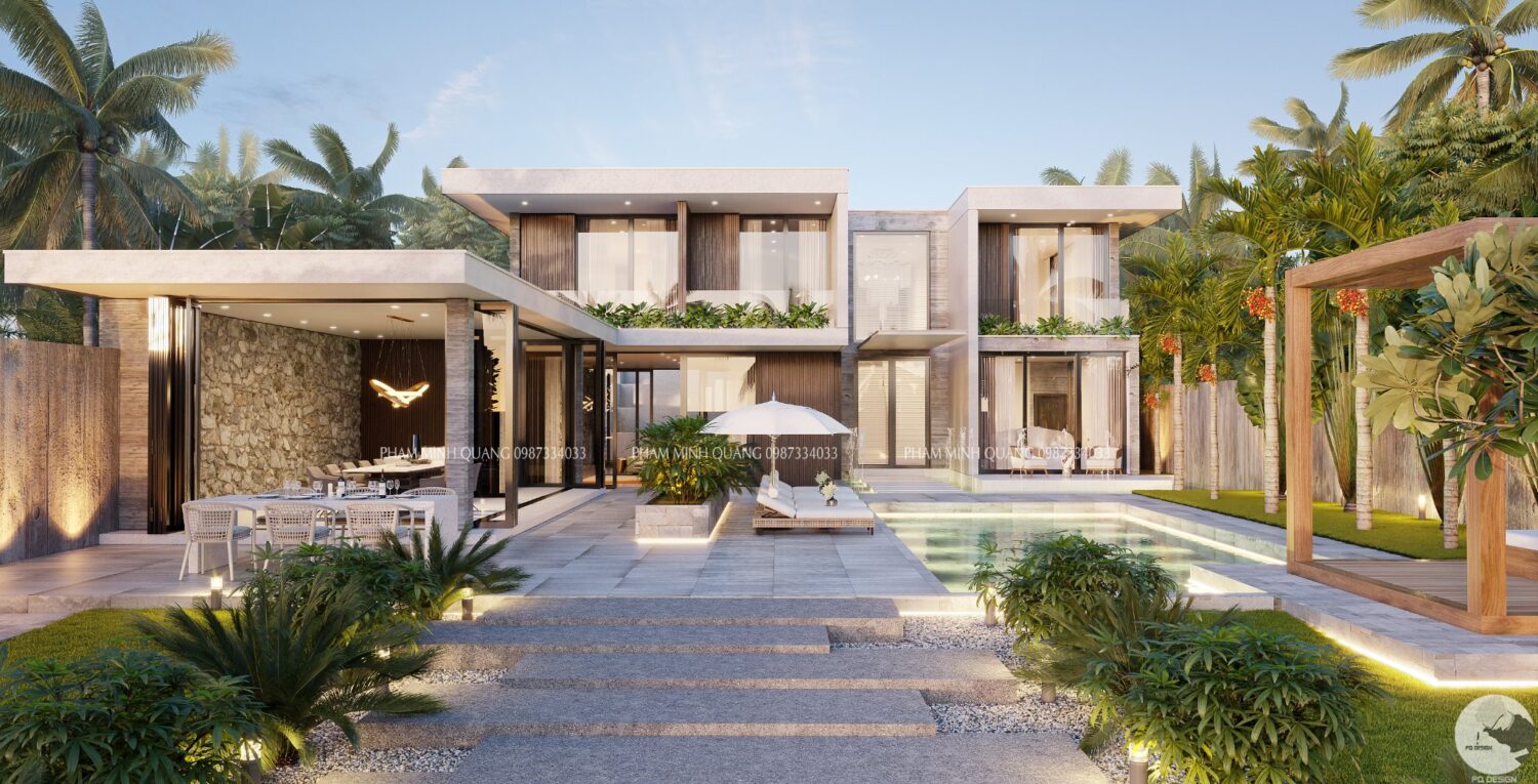 3D Villa Exterior Model Download by Pham Minh Quang