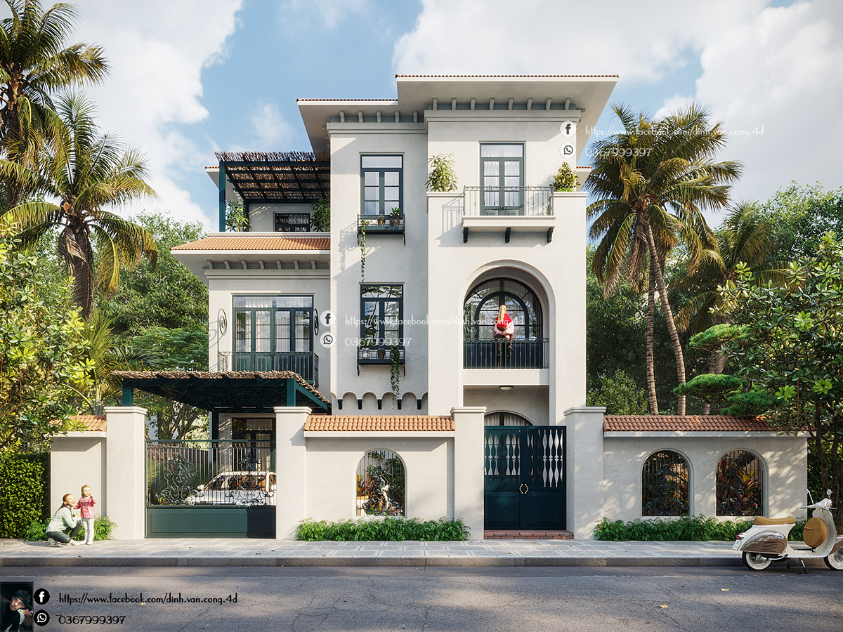 3D House Exterior Model Download By Dinh Van Cong