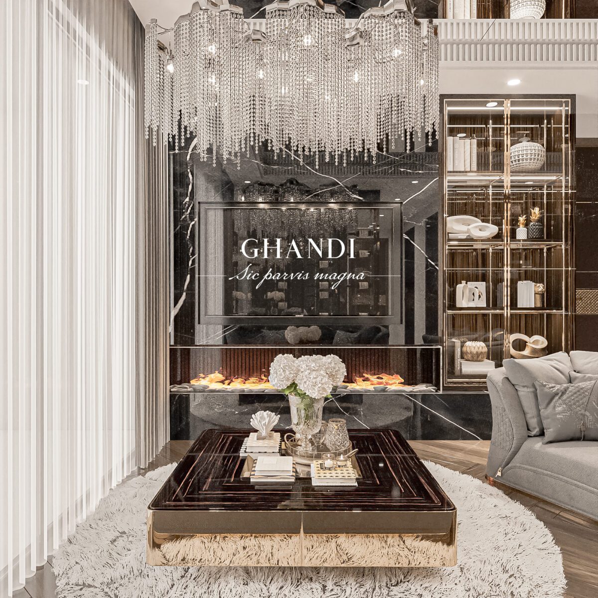3D Living Room – Kitchen Interior Model Download by Luu Dao Tu