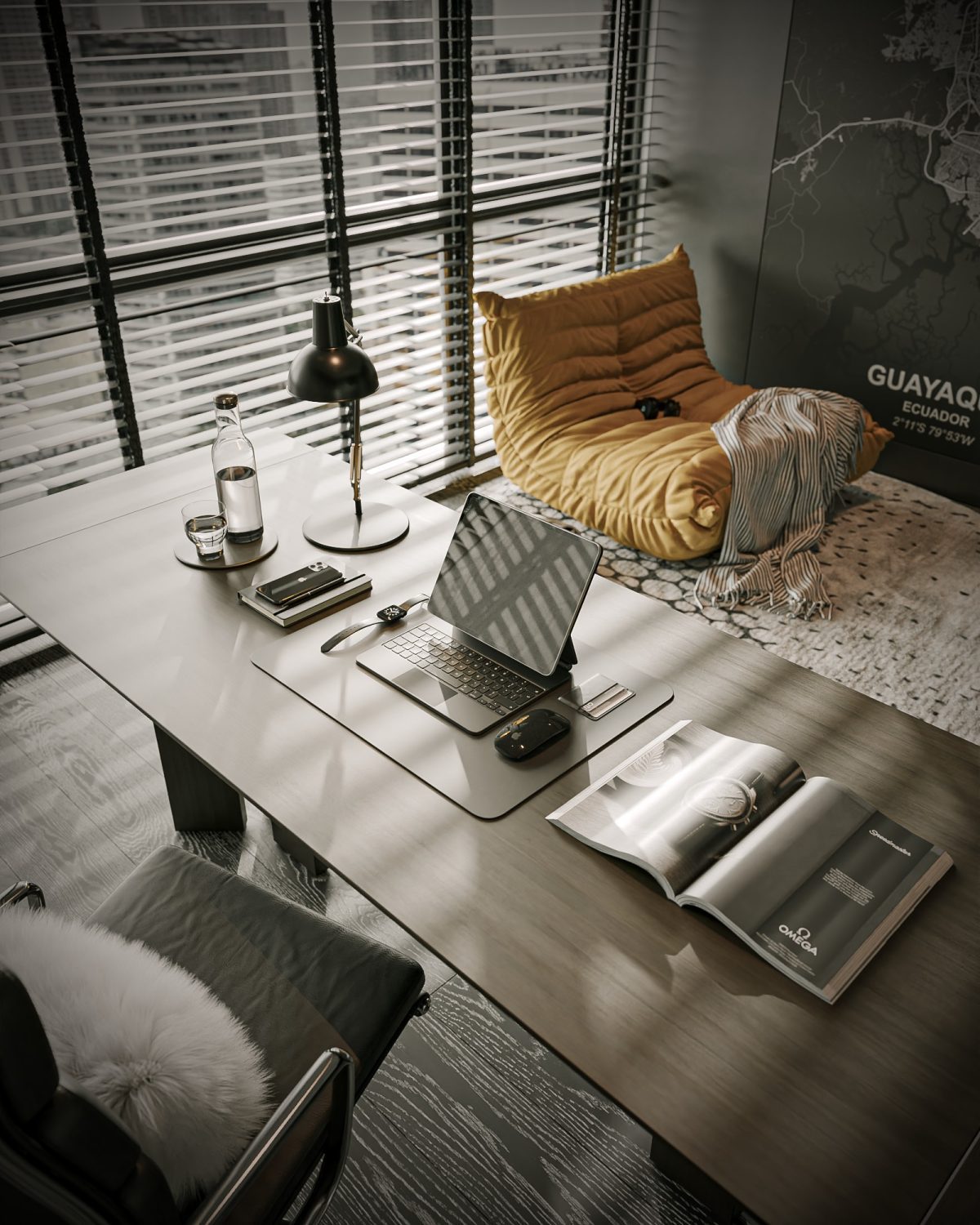 3Ds Max Workroom Interior Model Download by Pham Thanh