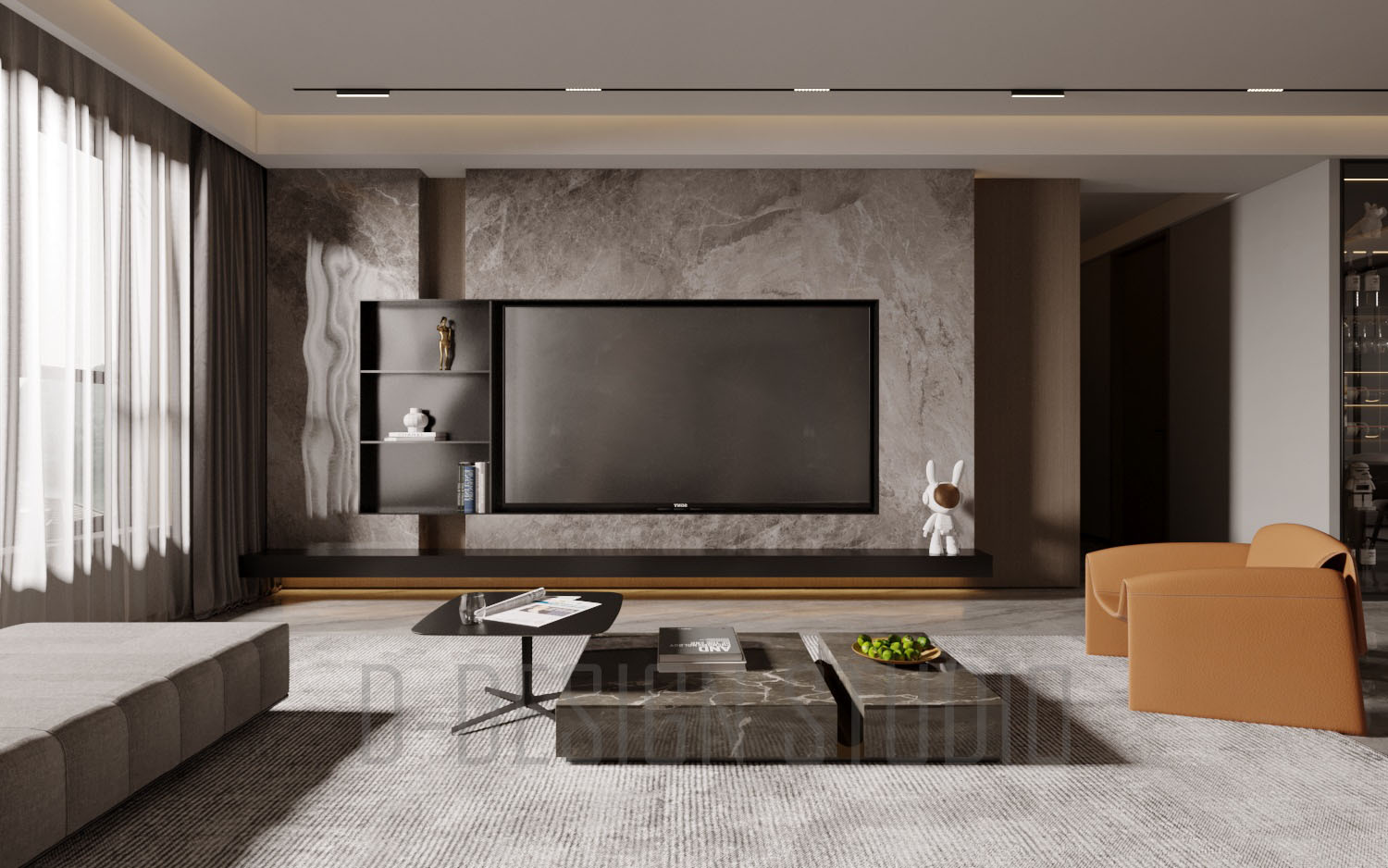 3D Livingroom- Kitchen Model Download by 3DF 445