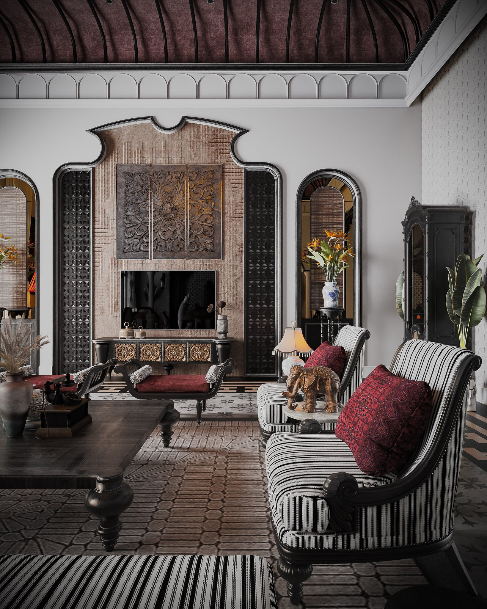 Free 3ds Max Indochine Livingroom by Kim Tuyen