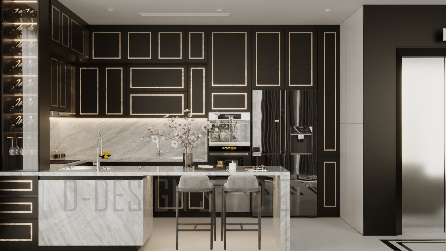 3D Living Room – Kitchen Interior Model Download by DDesignstudio 2
