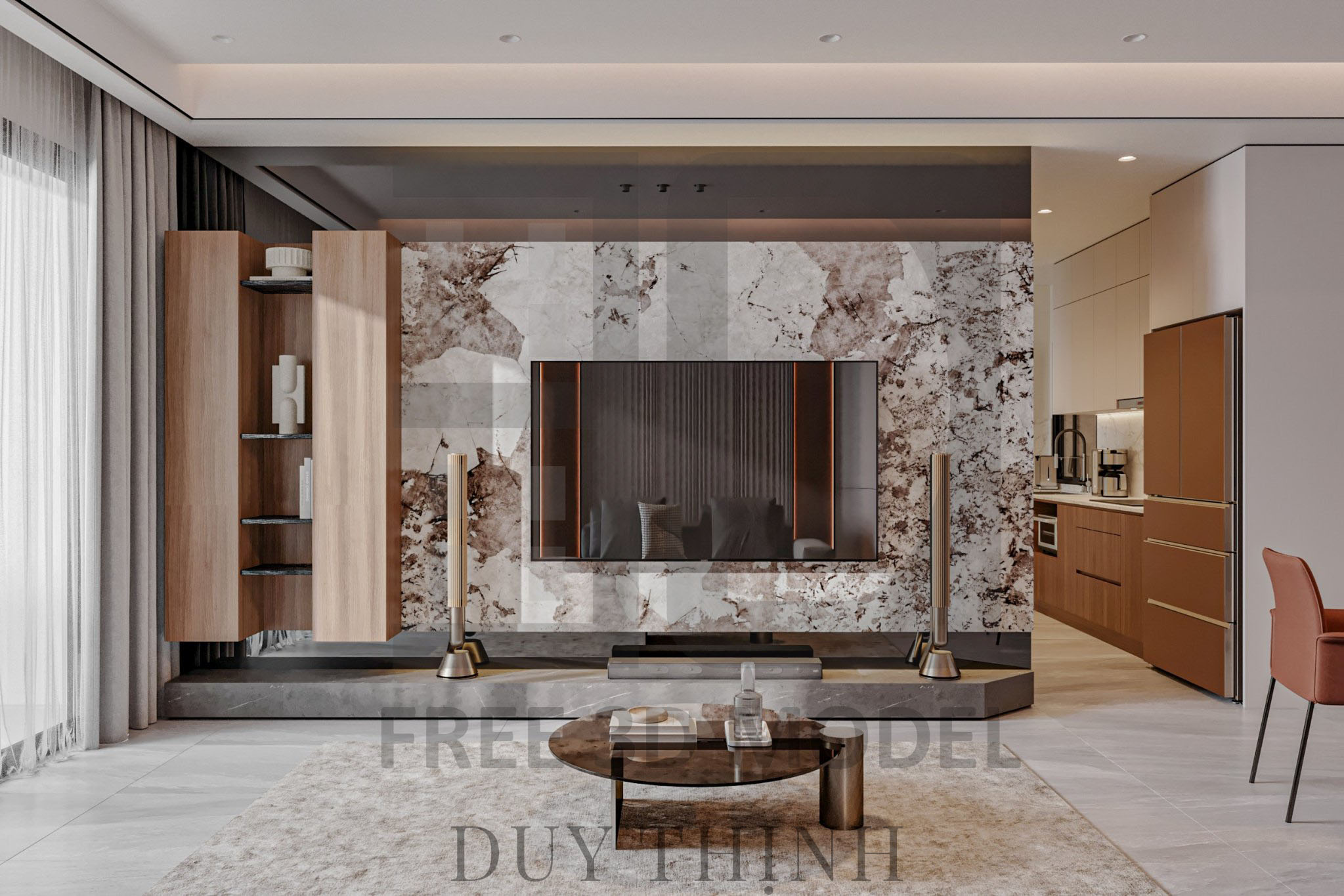 3D Livingroom- Kitchen Free Download by DO DUY THINH 615