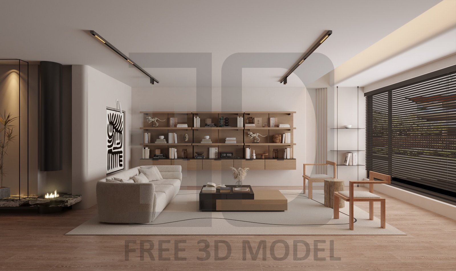 3D Livingroom Luxury By 3DF 627