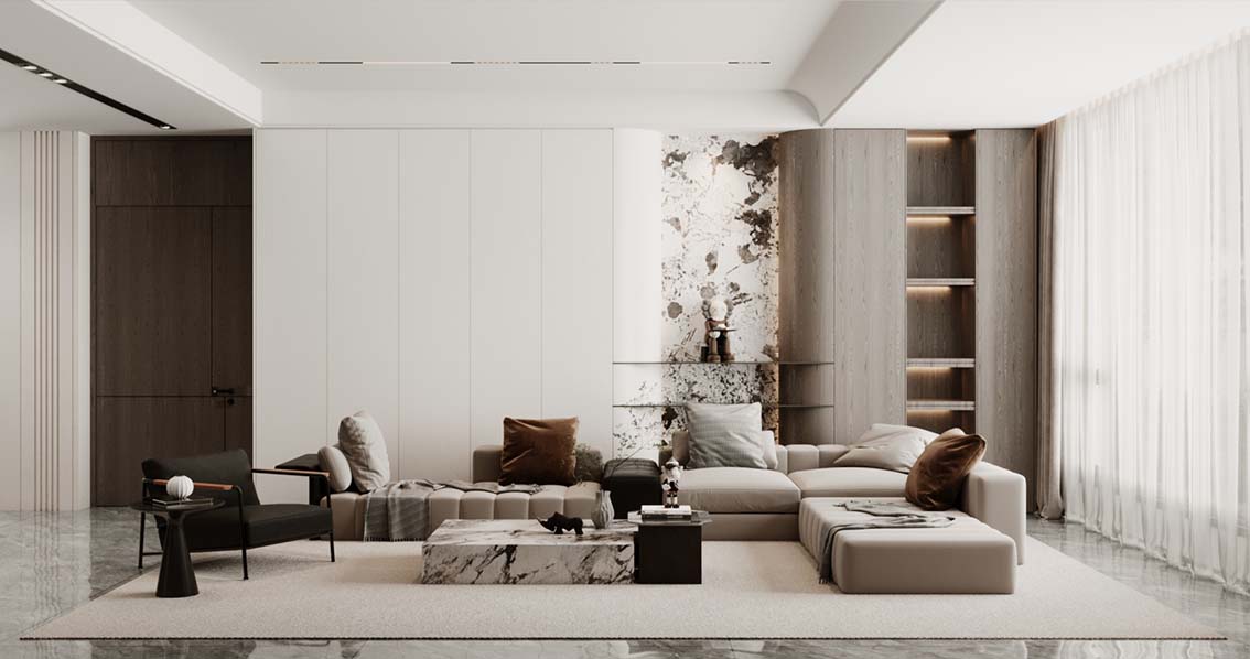 Download free 3d model of luxury livingroom designed by 3DF.PRO 688