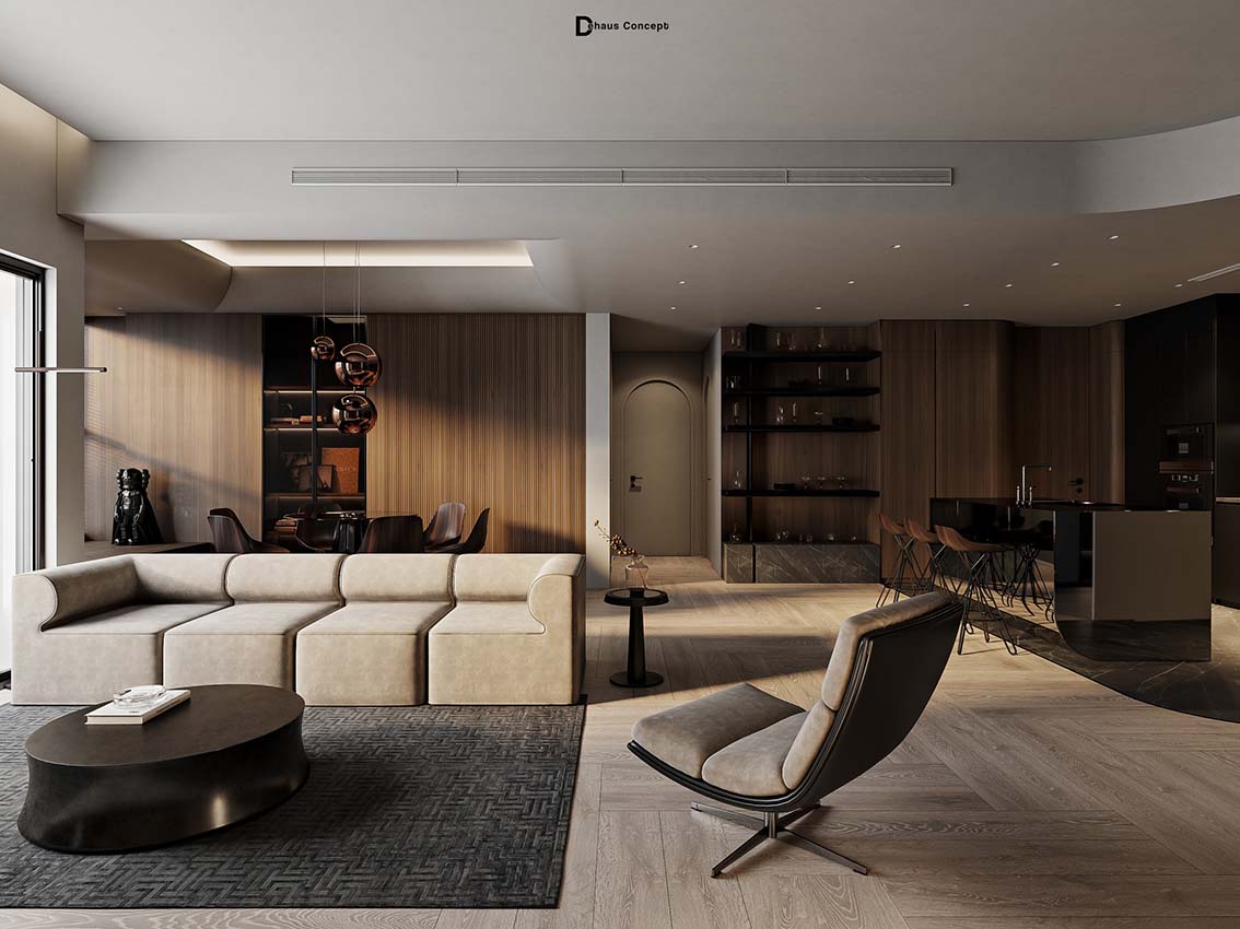 3D Livingroom- Kitchen Luxury Download by Tran Trung Hau 675