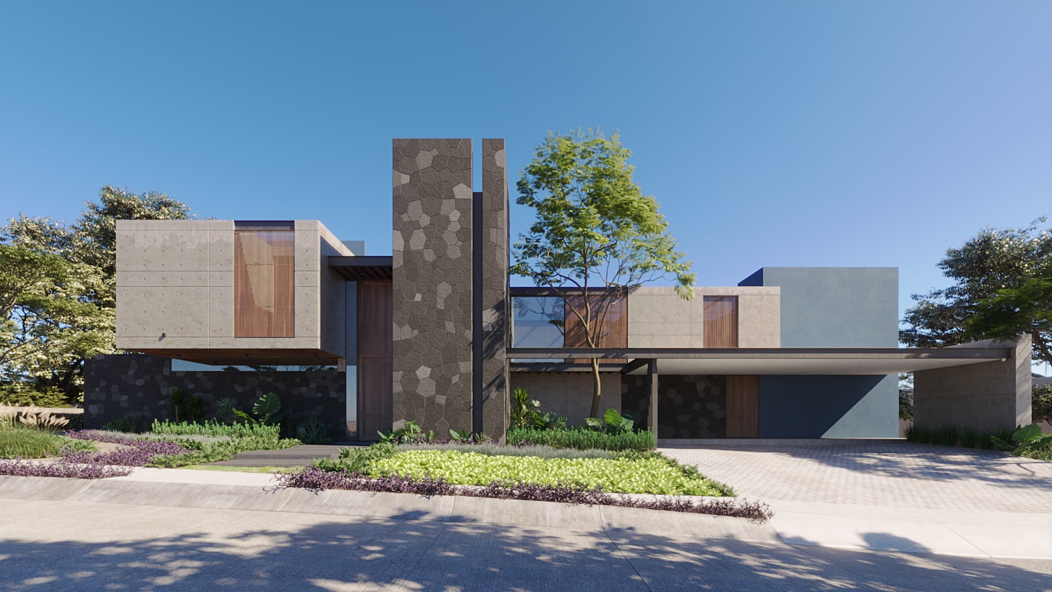 Download free 3d exterior model of villa designed by Quan Xien 719