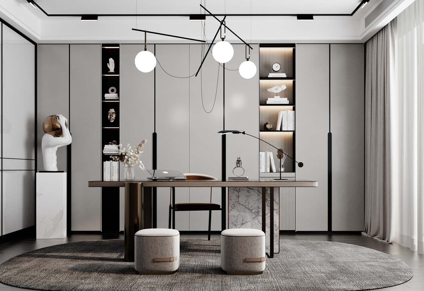 Download free 3d model of   workingroom collected by 3DF 703