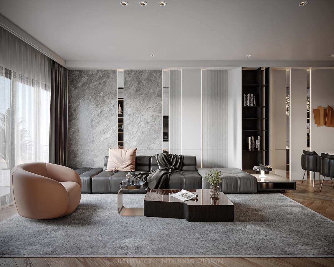 Download free 3d model of   livingroom and kitchen designed by Pham Toan 698