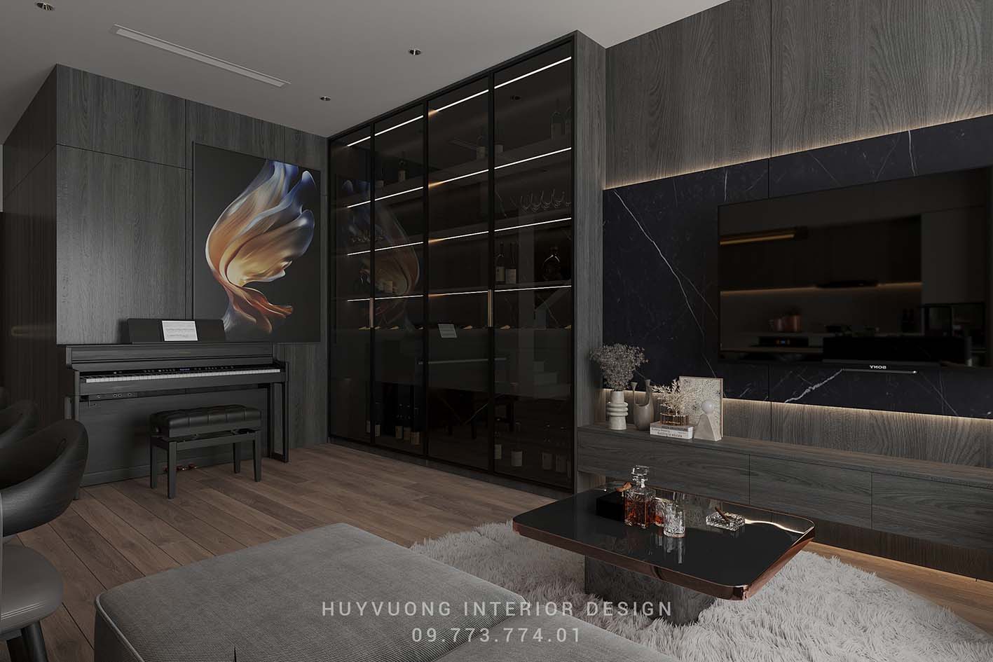 Download free 3d model of   livingroom & kitchen designed by Huy Vuong 732