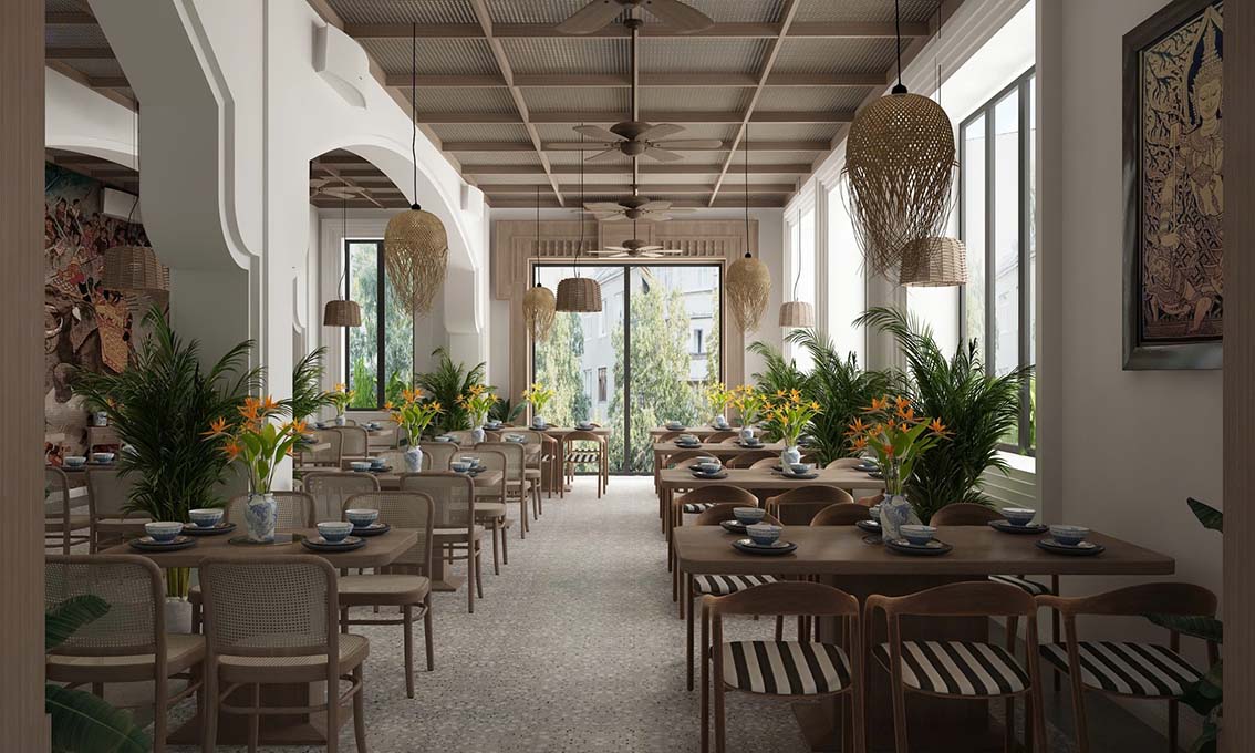 Download free 3d model of restaurant designed by Xuan Tai 736