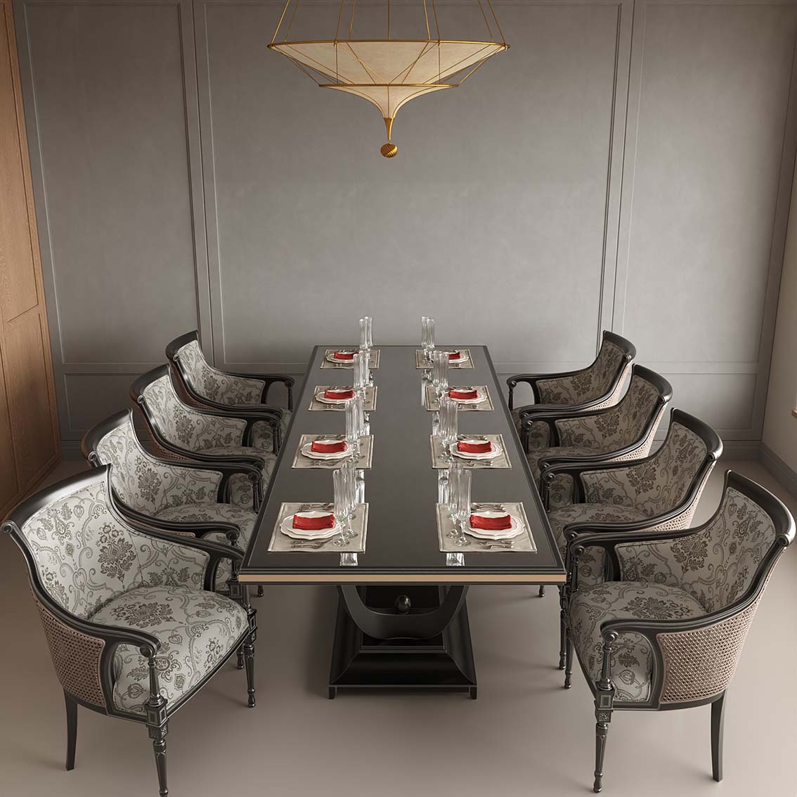 Download free 3d model of dinning table and chairs shared by 3DF.PRO 09