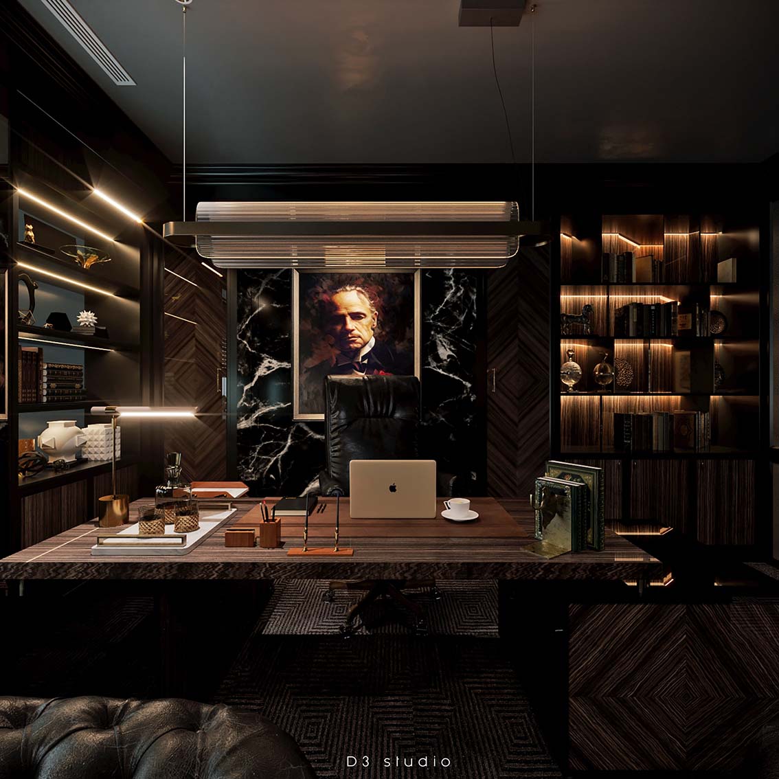 Download free 3d model of workingroom designed by D3 studio 751