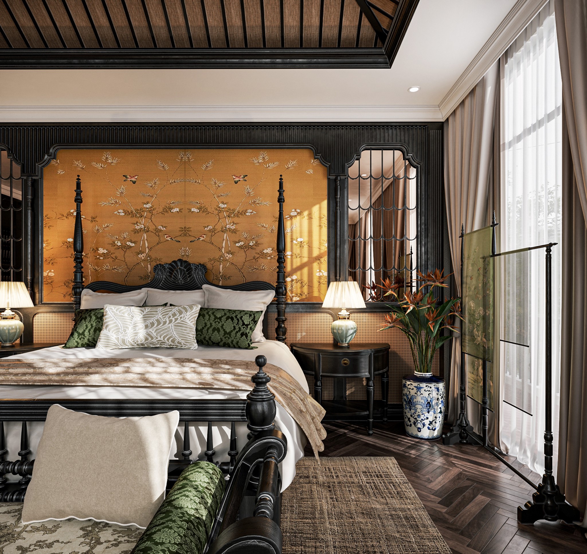 Free 3d model indochine bedroom by D3 Studio 750