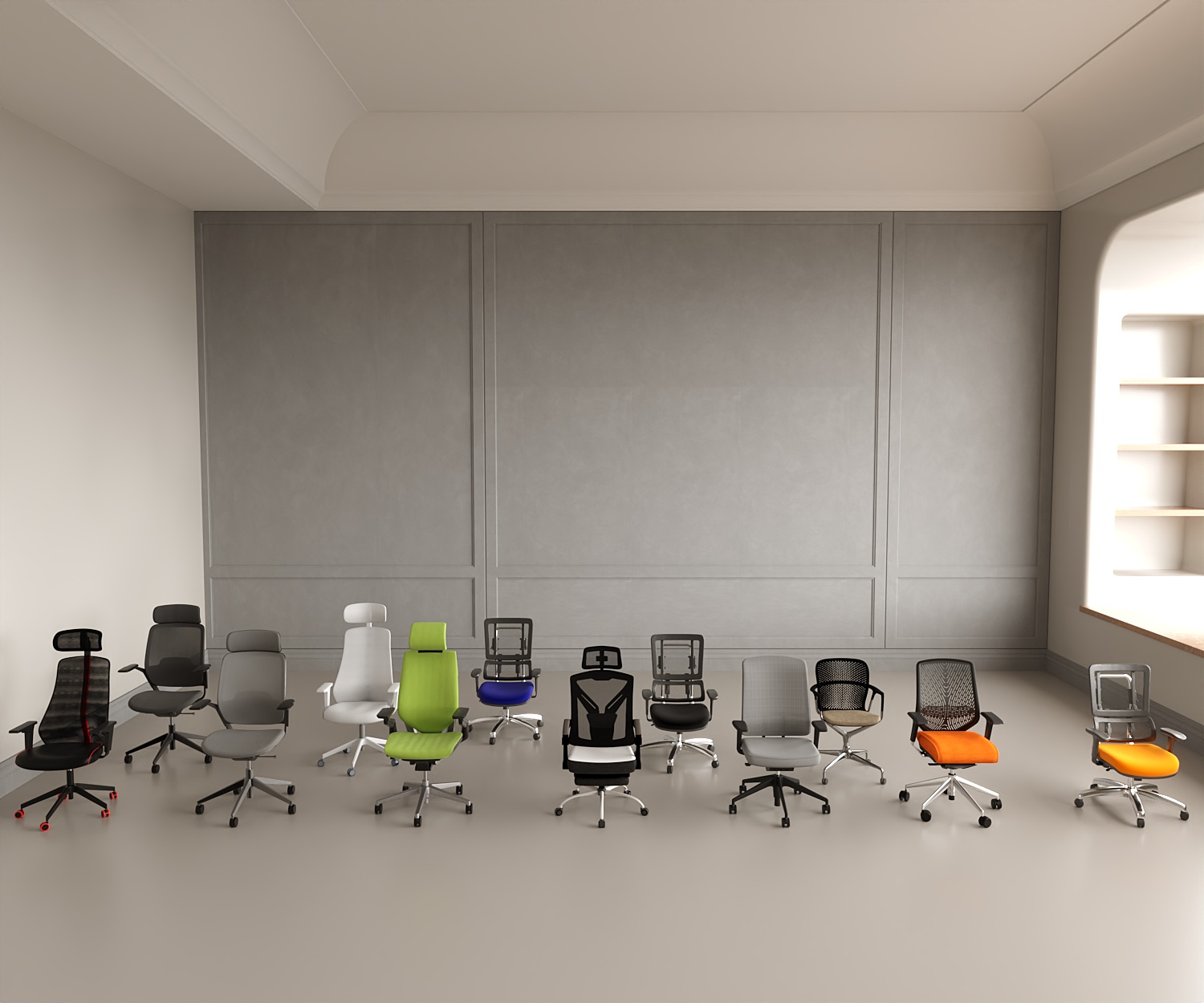 Download free 3d model of   office chairs collected by 3df.pro 23