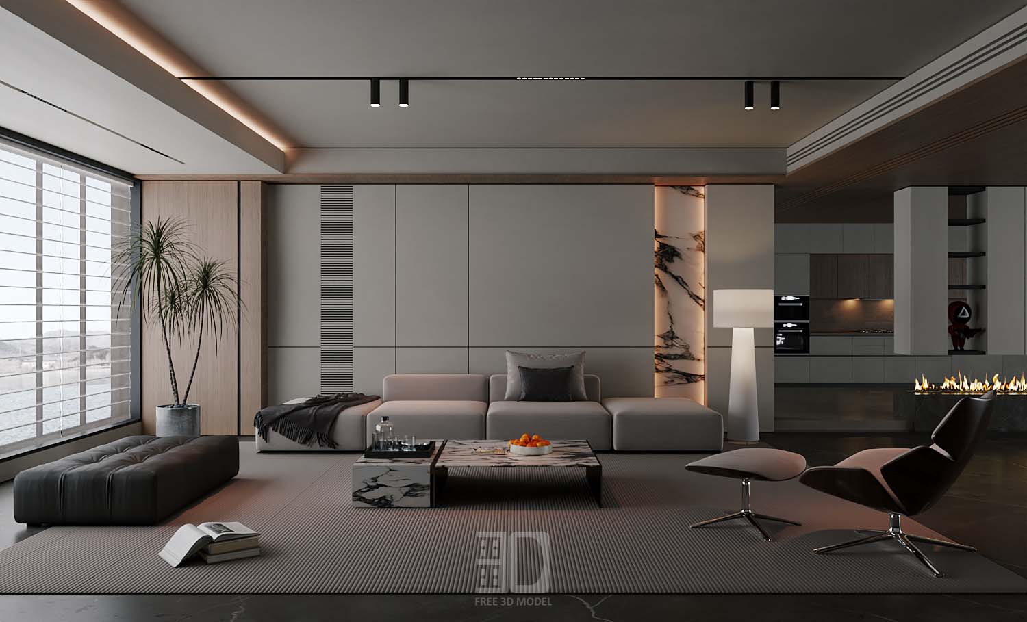 Download free 3d model of   livingroom sofa collected by 3df.pro 08