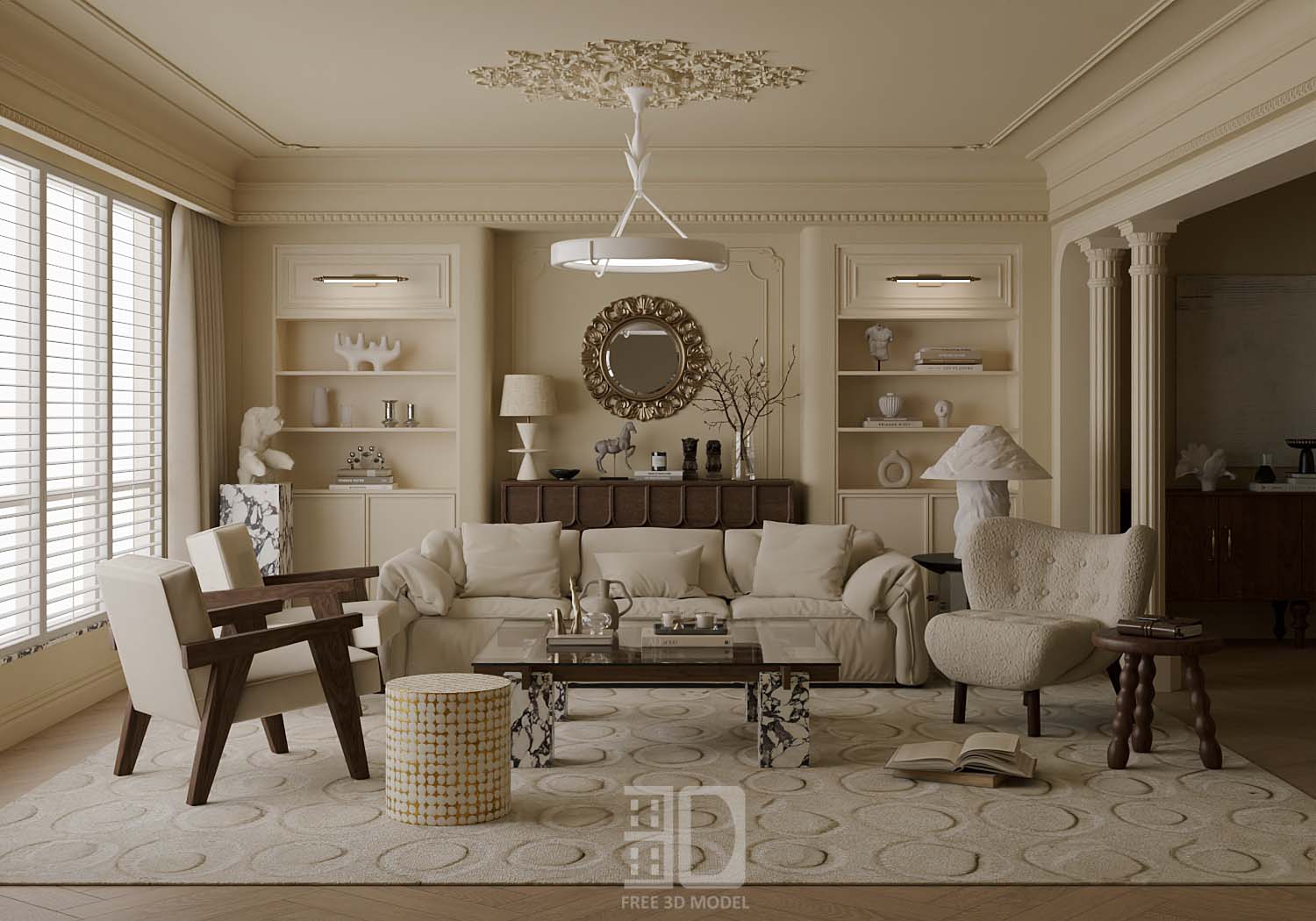 Download free 3d model of   livingroom sofa collected by 3df.pro 101