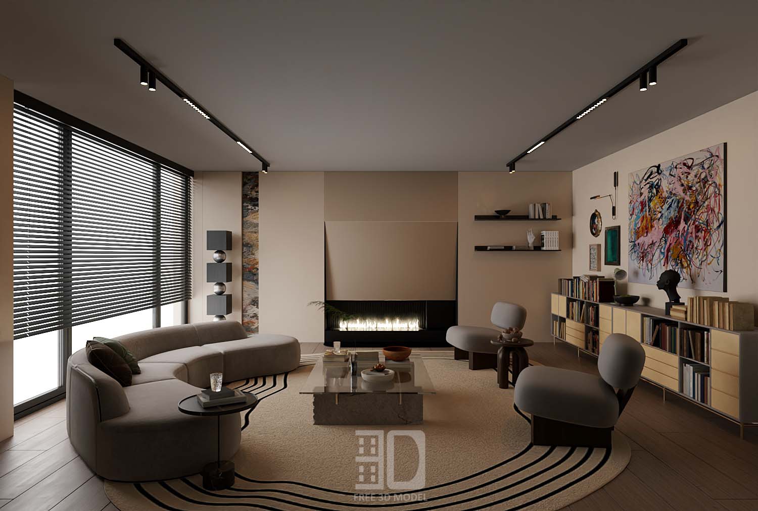 Download free 3d model of   livingroom sofa collected by 3df.pro 108