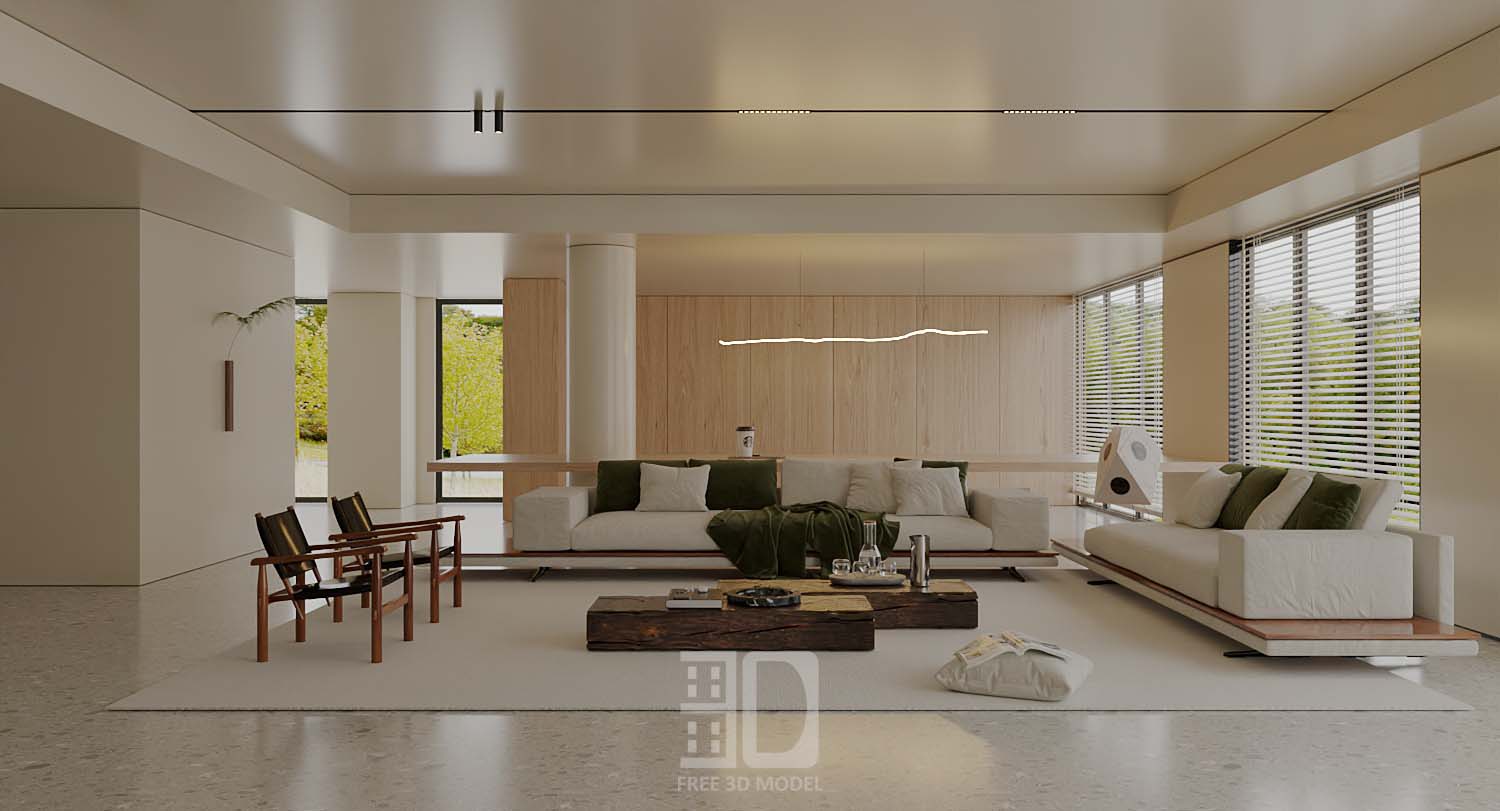 Download free 3d model of   livingroom sofa collected by 3df.pro 109