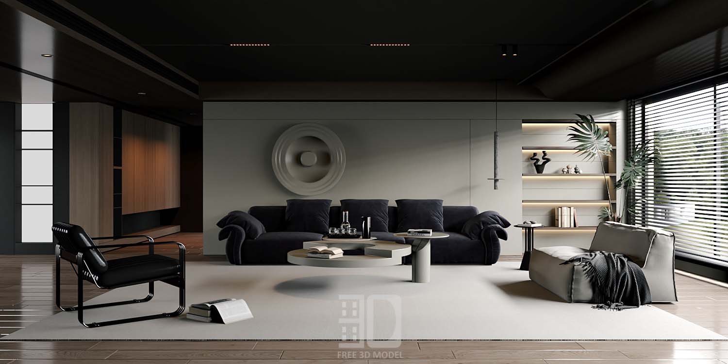Download free 3d model of   livingroom sofa collected by 3df.pro 21
