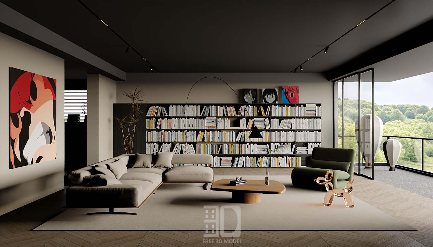 Download free 3d model of   livingroom sofa collected by 3df.pro 24