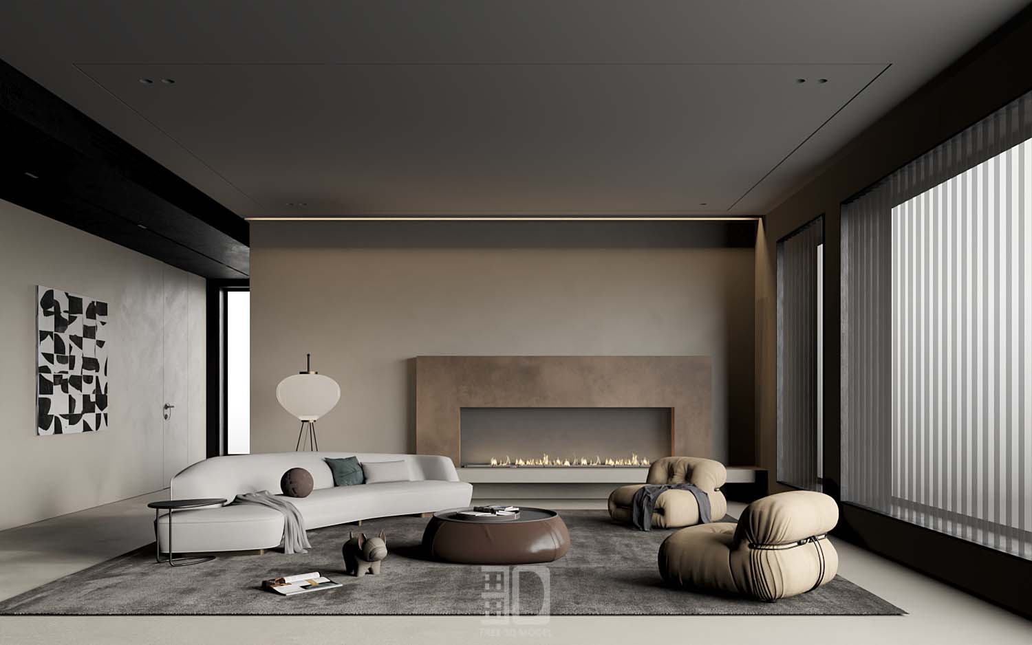 Download free 3d model of   livingroom sofa collected by 3df.pro 27