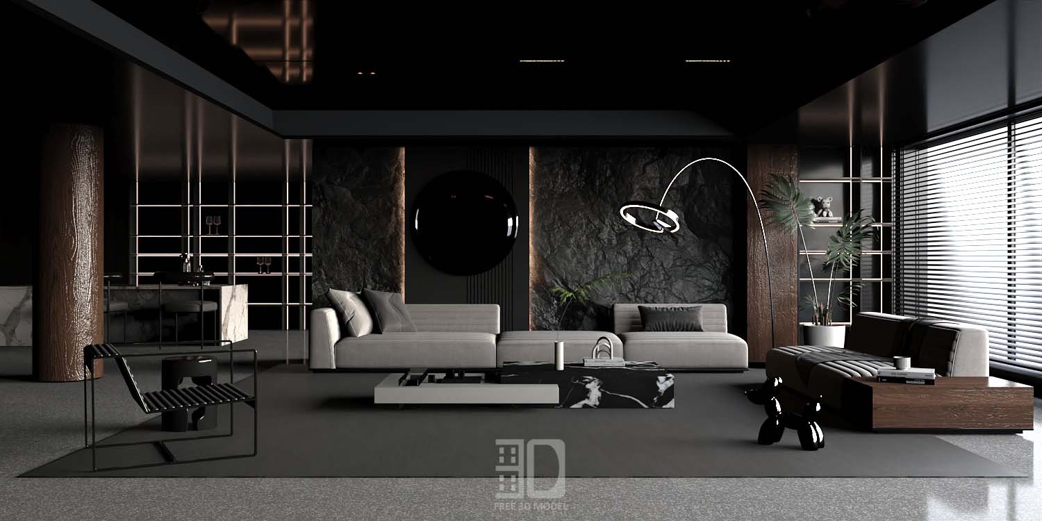 Download free 3d model of   livingroom sofa collected by 3df.pro 28