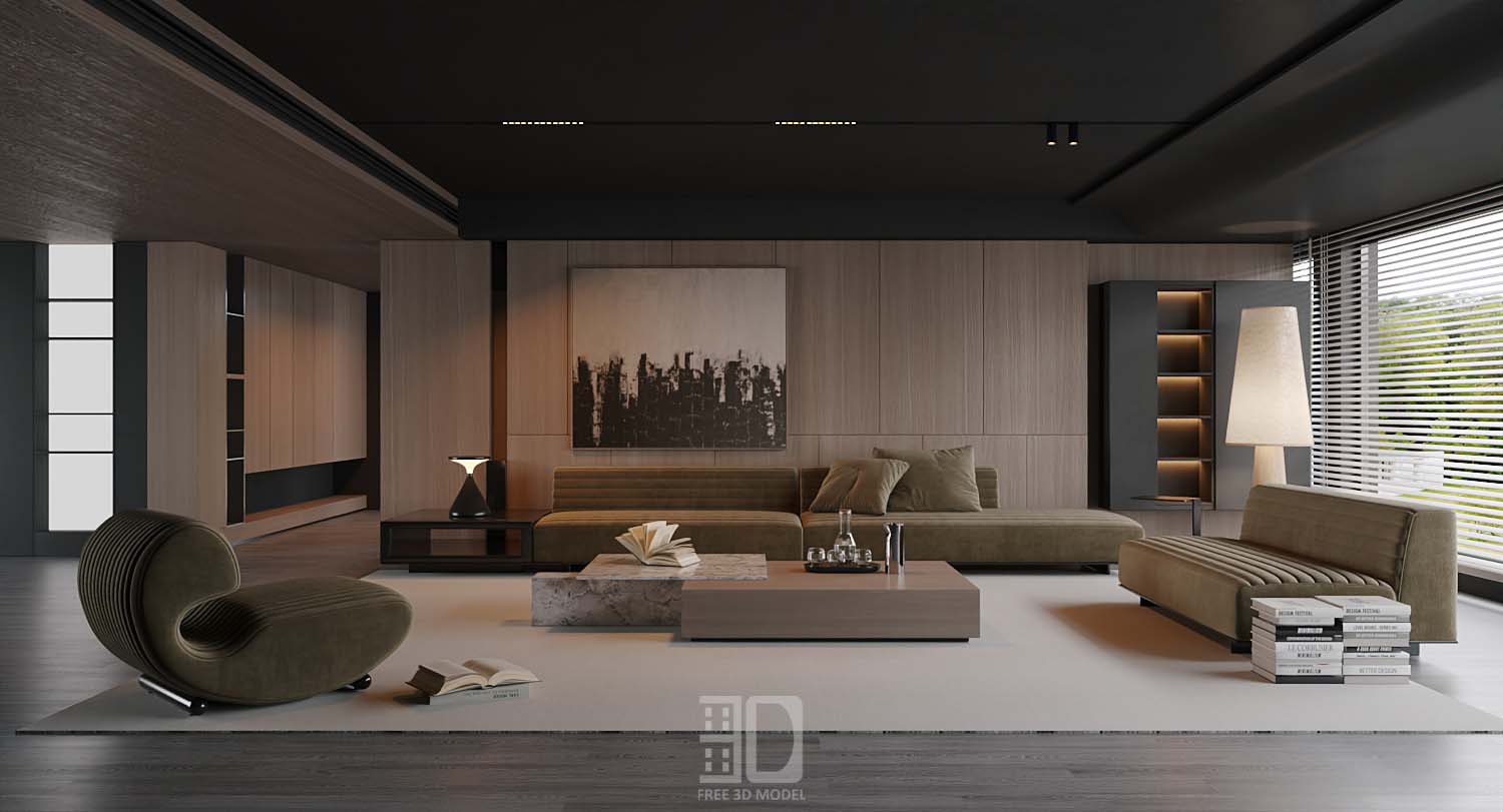 Download free 3d model of   livingroom sofa collected by 3df.pro 32