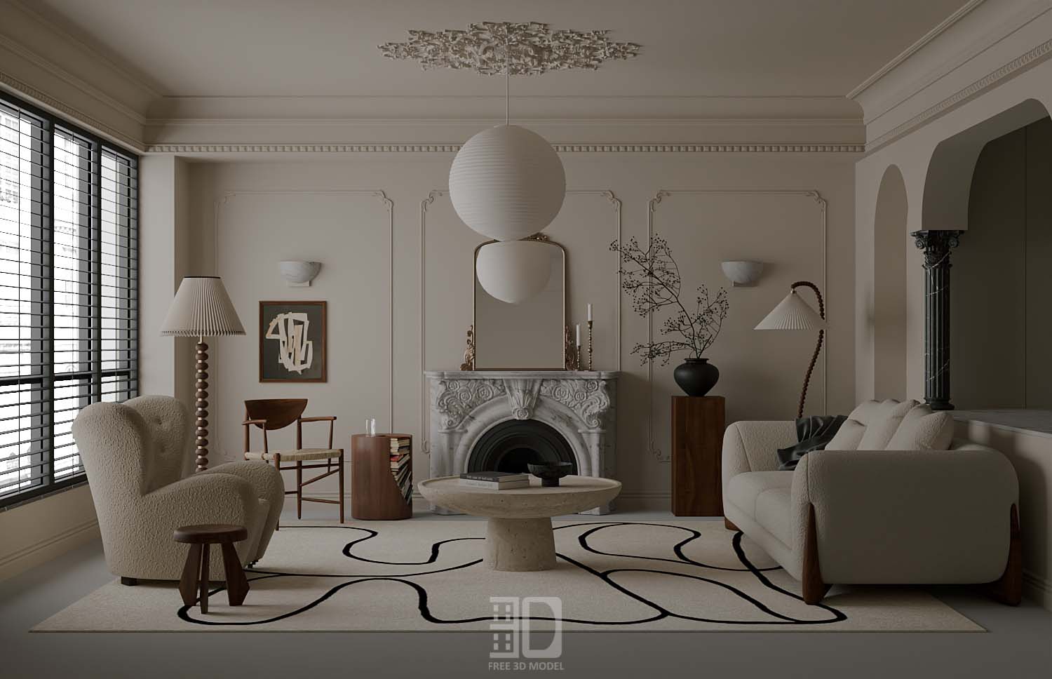 Download free 3d model of   livingroom sofa collected by 3df.pro 35