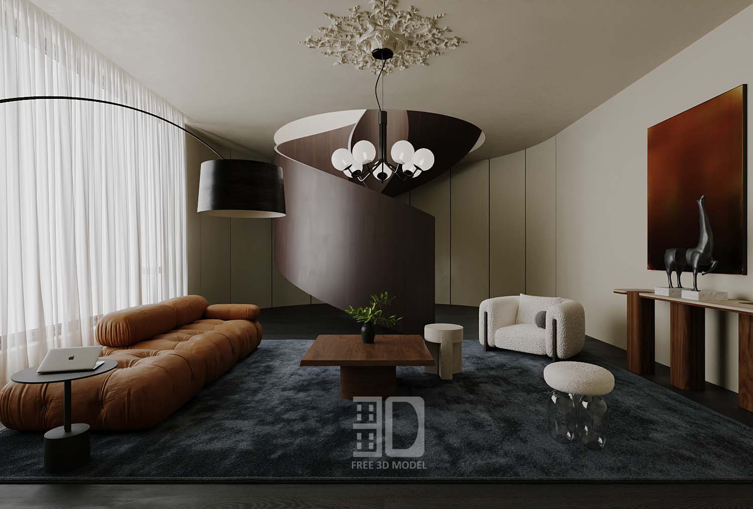 Download free 3d model of livingroom sofa collected by 3df.pro 41