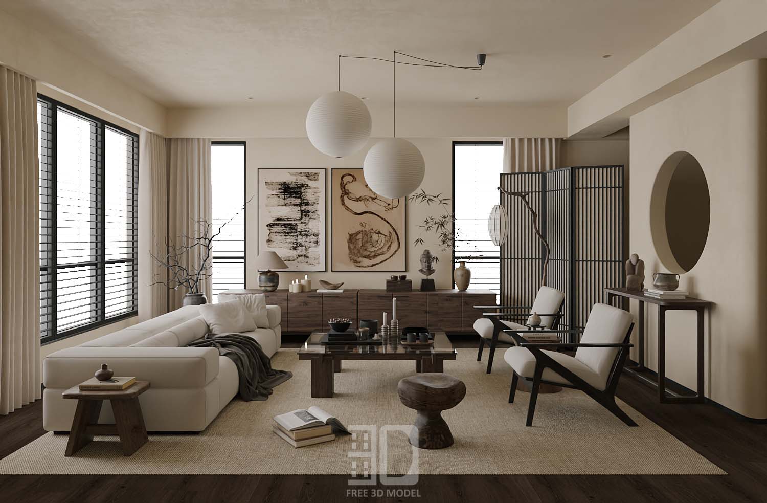 Download free 3d model of   livingroom sofa collected by 3df.pro 53