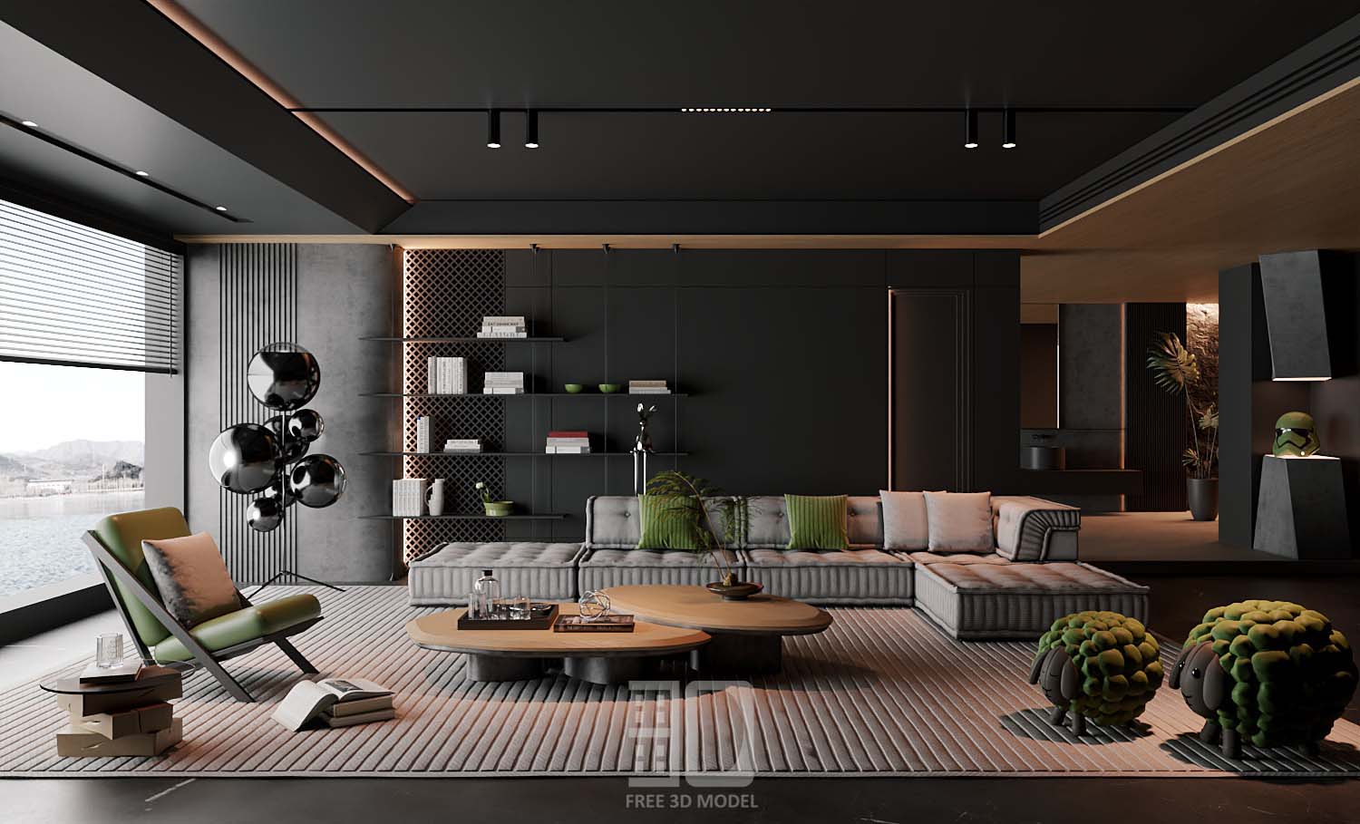 Download free 3d model of   livingroom sofa collected by 3df.pro 62
