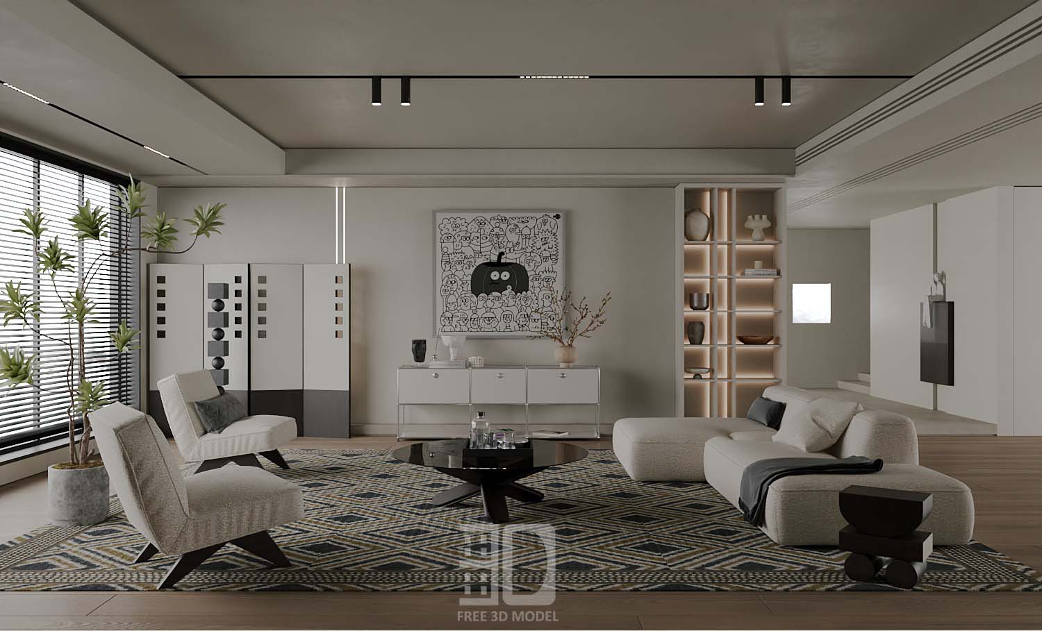 Download free 3d model of   livingroom sofa collected by 3df.pro 65