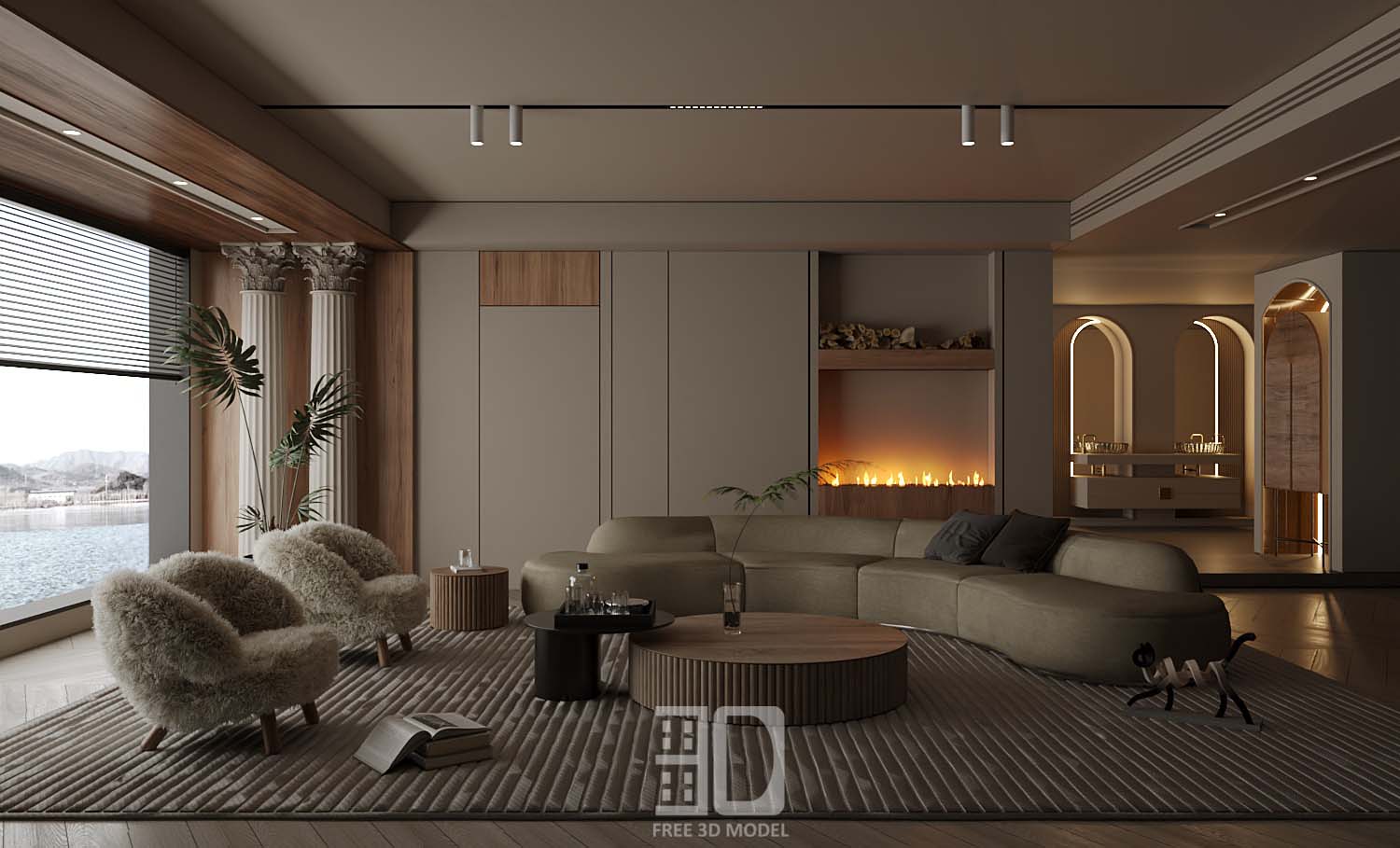 Download free 3d model of   livingroom sofa collected by 3df.pro 74