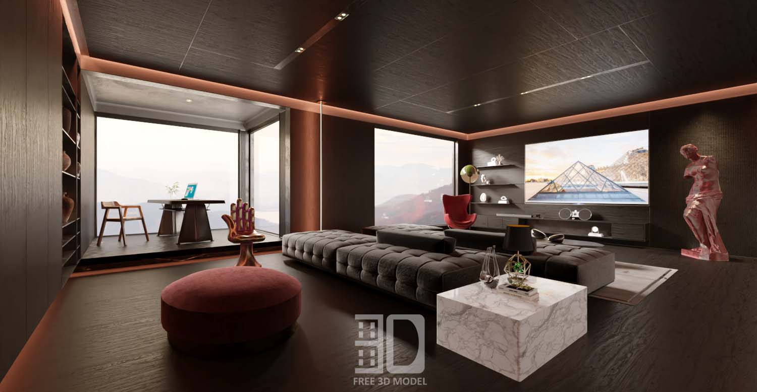 Download free 3d model of   livingroom sofa collected by 3df.pro 77