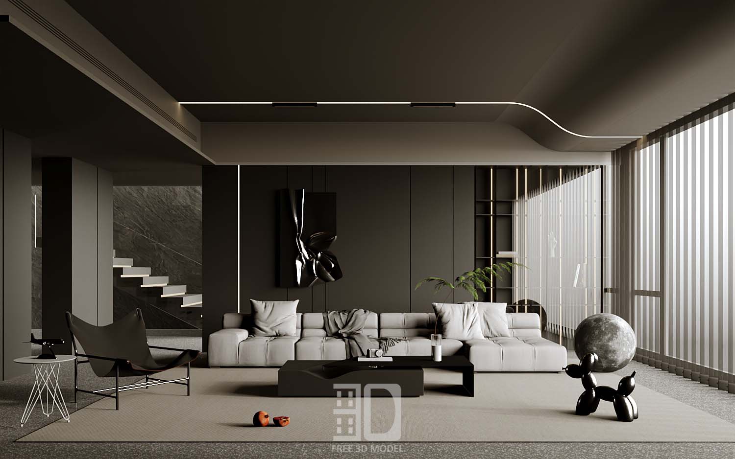 Download free 3d model of   livingroom sofa collected by 3df.pro 79