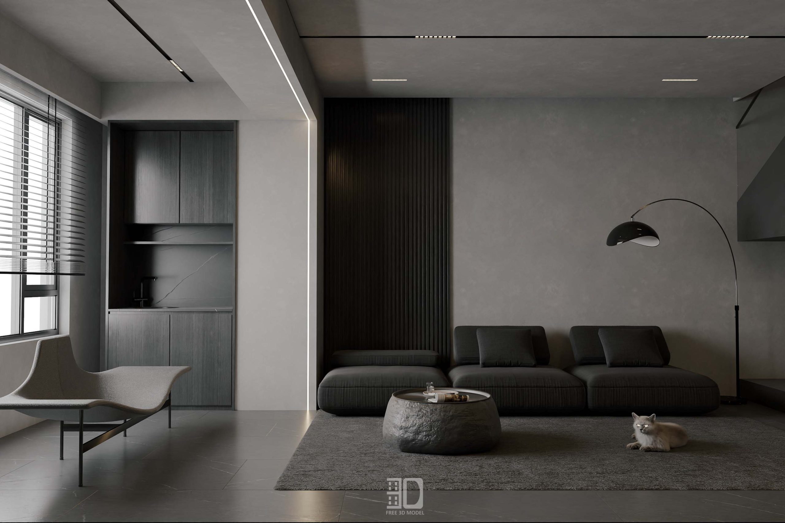 Download free 3d model of   livingroom sofa collected by 3df.pro 80