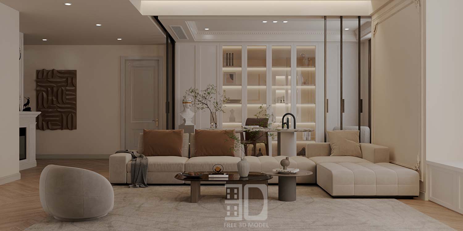 Download free 3d model of   livingroom sofa collected by 3df.pro 86