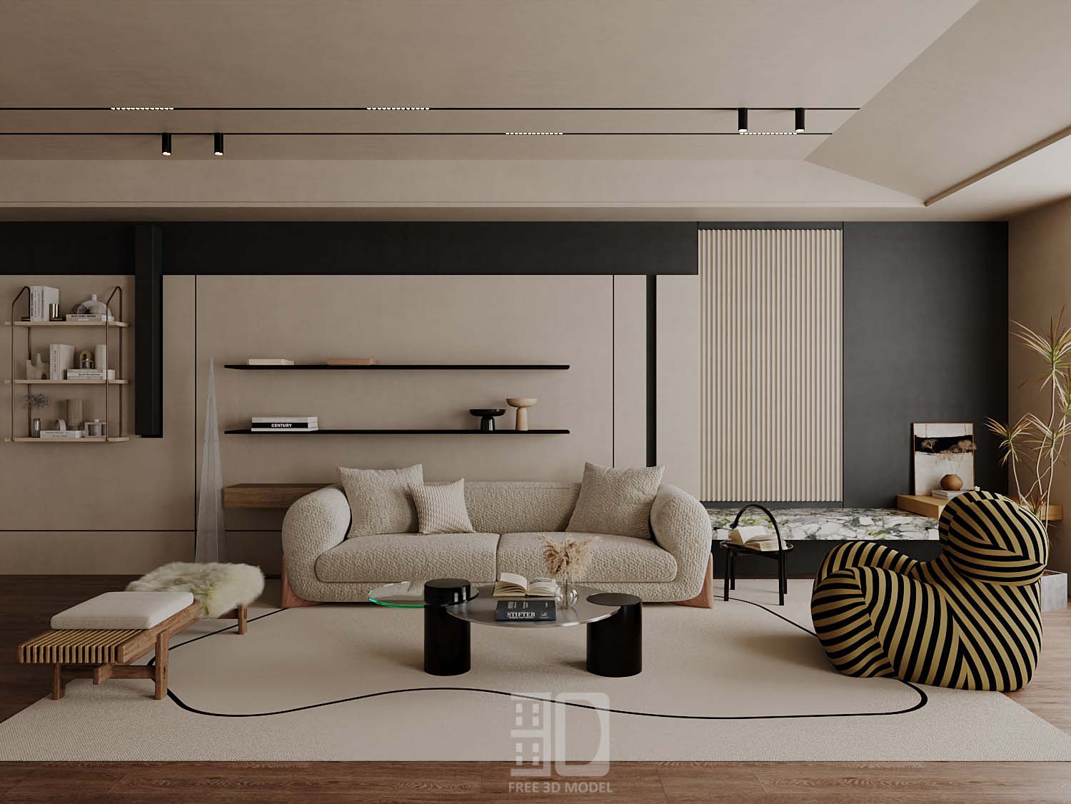 Download free 3d model of   livingroom sofa collected by 3df.pro 88