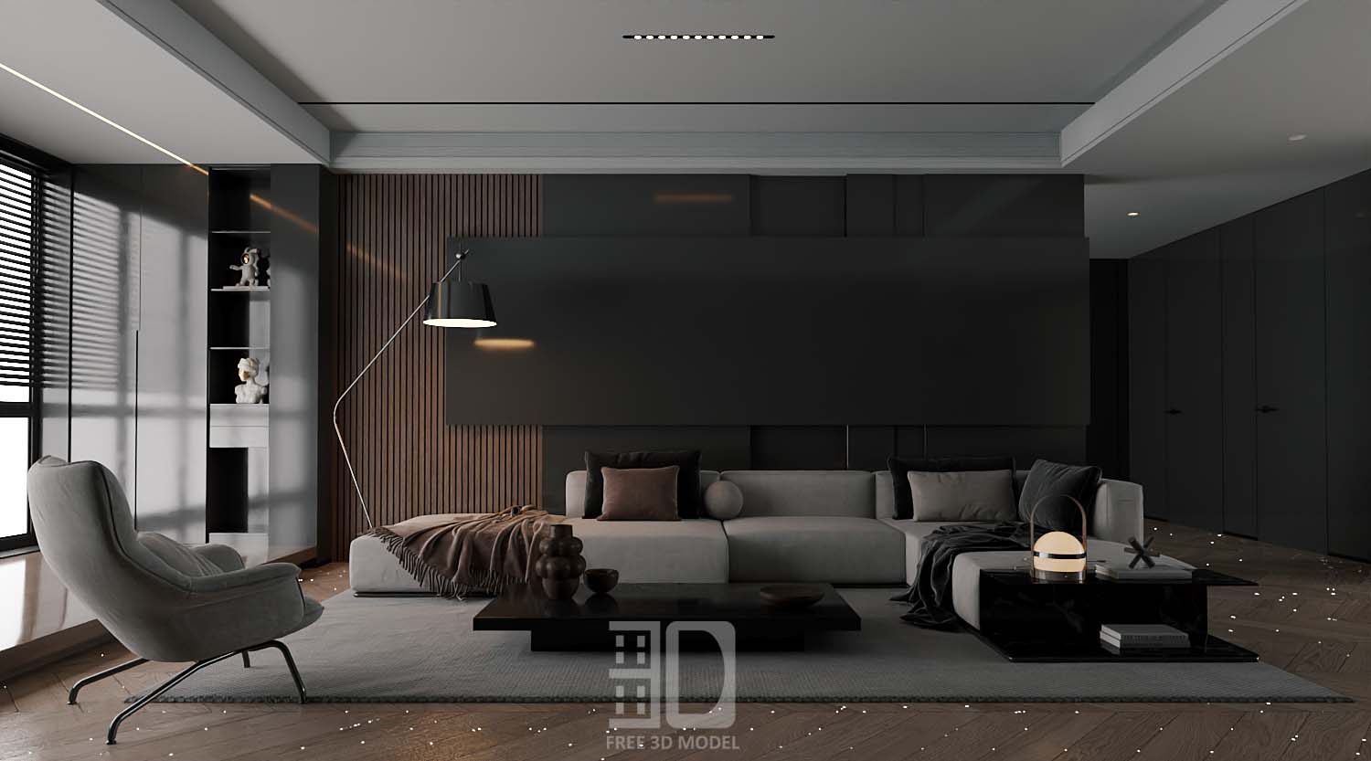 Download free 3d model of   livingroom sofa collected by 3df.pro 90