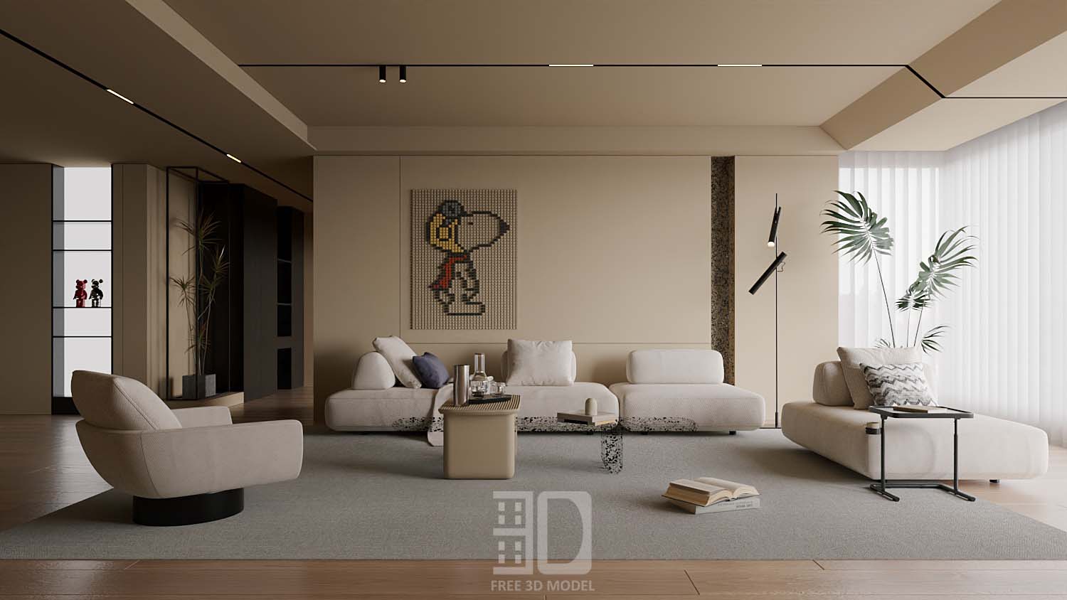 Download free 3d model of   livingroom sofa collected by 3df.pro 91