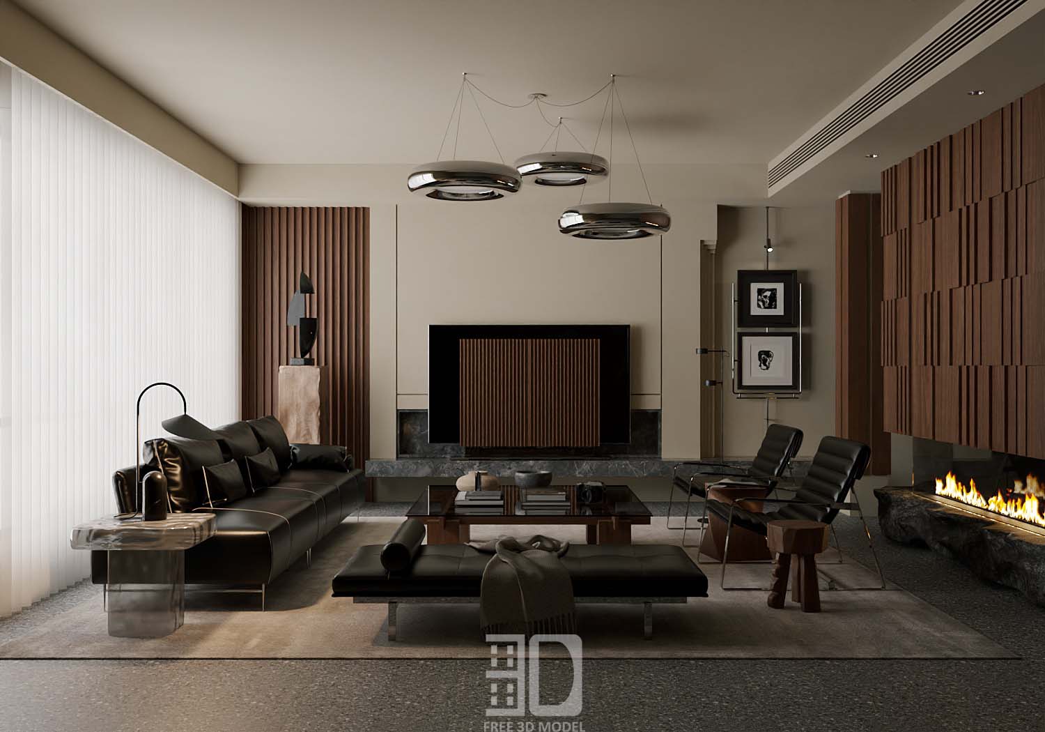 Download free 3d model of   livingroom sofa collected by 3df.pro 95