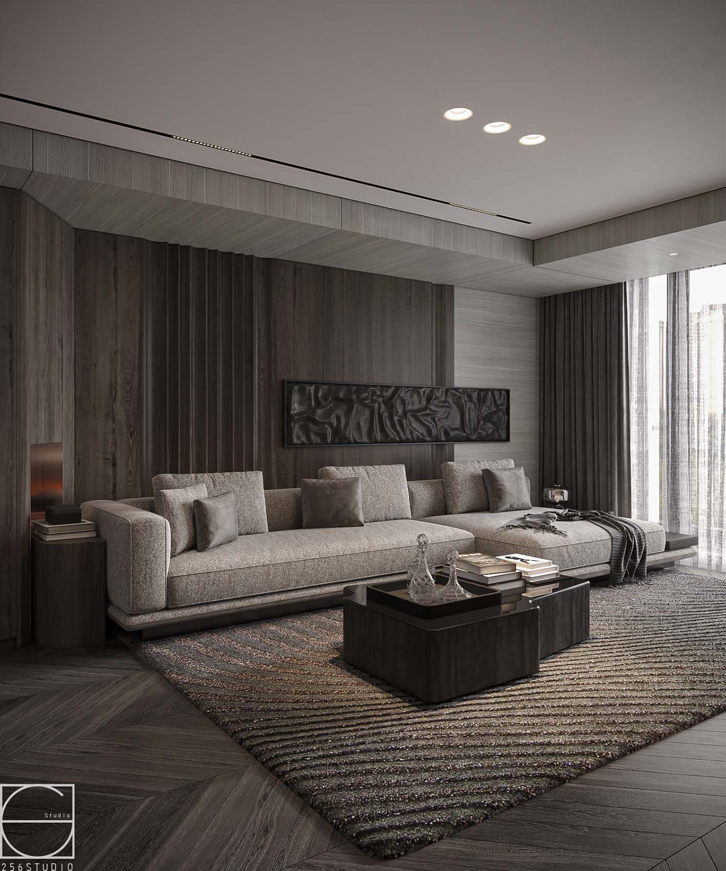 Download free 3d model of  livingroom and kitchen designed by 256 studio 774