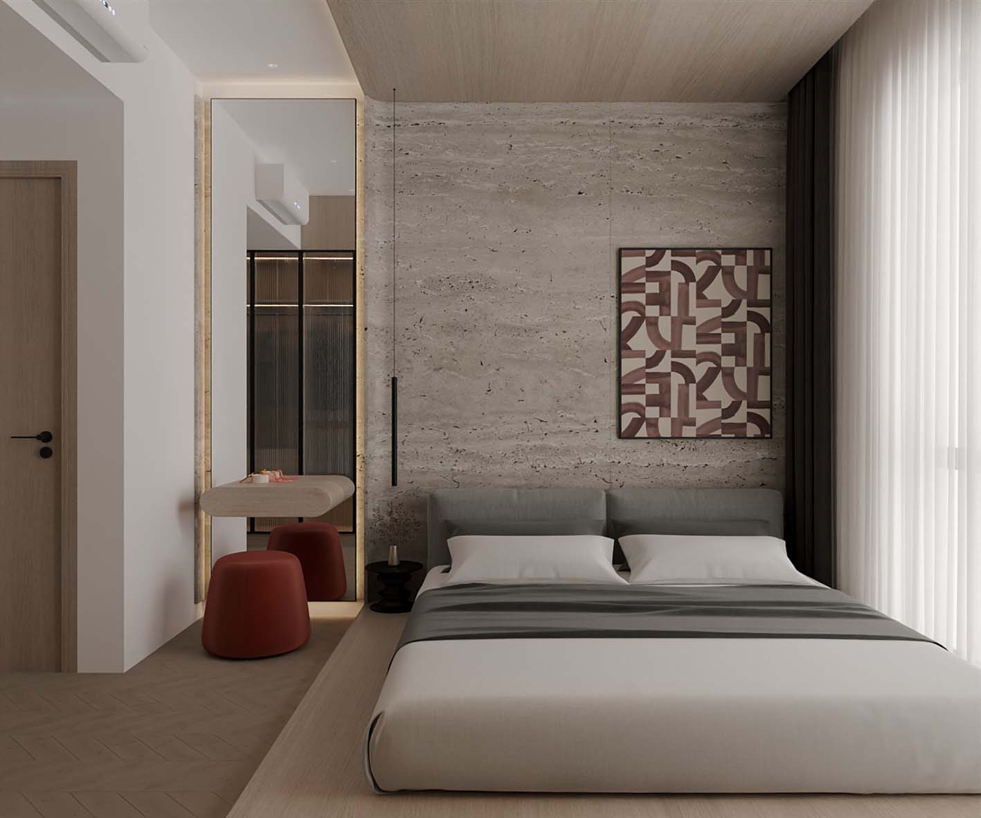 Download free 3d model of  bedroom and galery designed by Tran Trung Hau 786